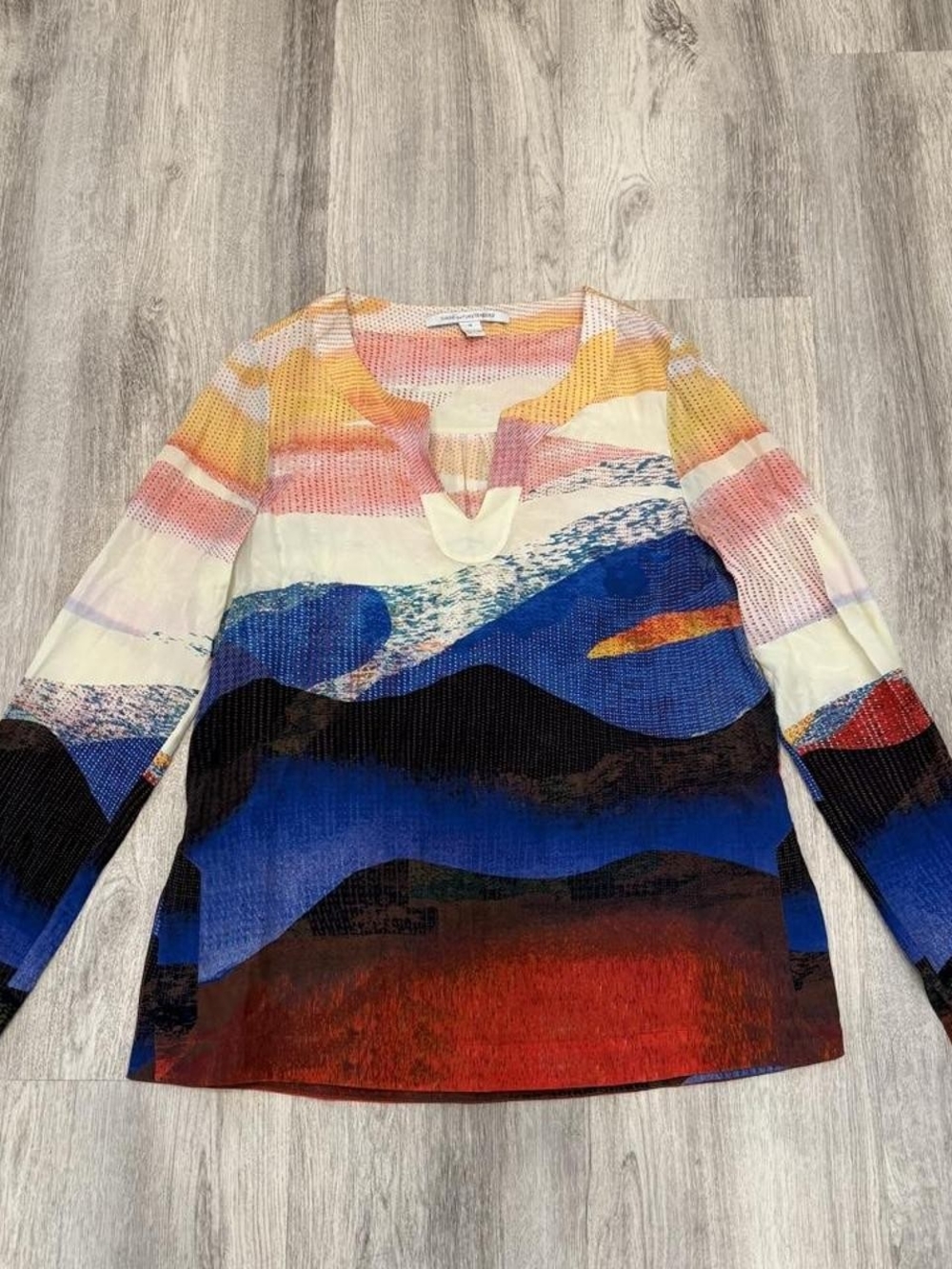 Diane Von Furstenberg Multicolor Sunset Wave V-Neck Sweater